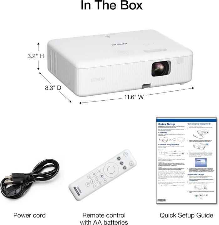 Epson EpiqVision Flex CO-W01 Portable Projector, 3-Chip 3LCD, Widescreen, 3,000 Lumens Color/White Brightness, 5 W Speaker, 300-Inch Home Entertainment and Work, Streaming Ready - Image 4