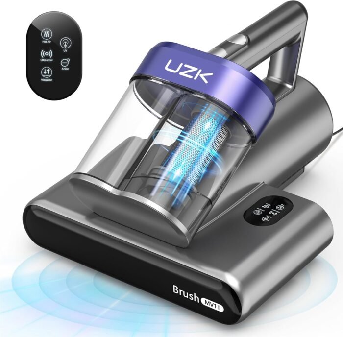 Mattress Vacuum Cleaner, UV Bed Vacuum Cleaner,16Kpa Powerful Handheld Vacuums with Heating & Ultrasonic & Anion for Mattress Bed Home Dust Pet Hair,500W(Corded,Purple)