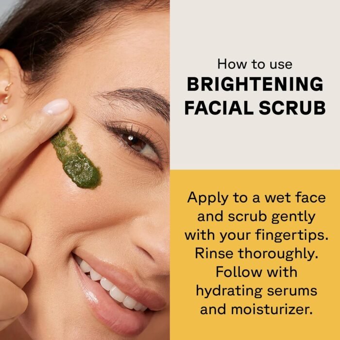 Acure Brightening Facial Scrub for a Youthful, Brighter, Radiant Complexion | With Sea Kelp & French Green Clay, 4 Fl Oz - Image 4