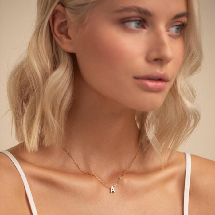 Initial Necklace for Women - Dainty 18K Gold Plated Initial Necklace Tiny A-Z Pendant Choker Necklace Trendy Cute Initial Letter Necklace Gold Jewelry Necklace for Women - Image 3