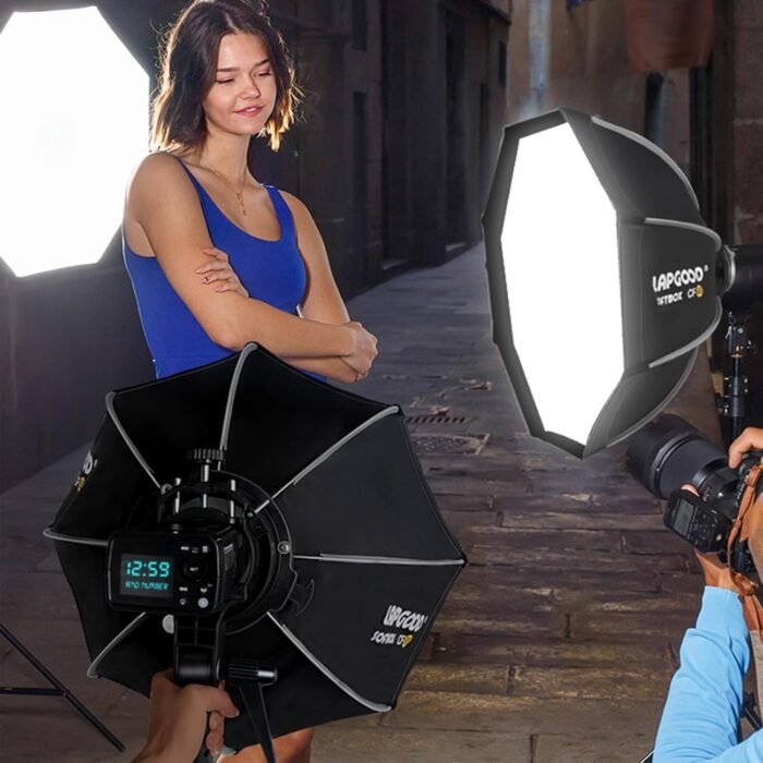 Bowens Mount Softbox 24''/60CM Handheld Quick Set-up, S-Type Bracket Compatible with Godox Canon Sony Fuji YongNuo Flash AD200PRO V1 TT600 V860III 430EXIII SB500 YN320EX YN560 - Image 8