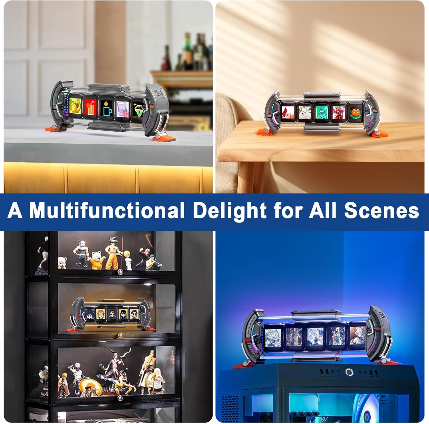 Divoom Times Gate - Cyberpunk Gaming Setup Digital Clock with Smart APP Control, WiFi Connect, RGB LED Display, Personalized Dashboard, Pixel Art for Gaming Room & Office Decor(Sliver) - Image 7