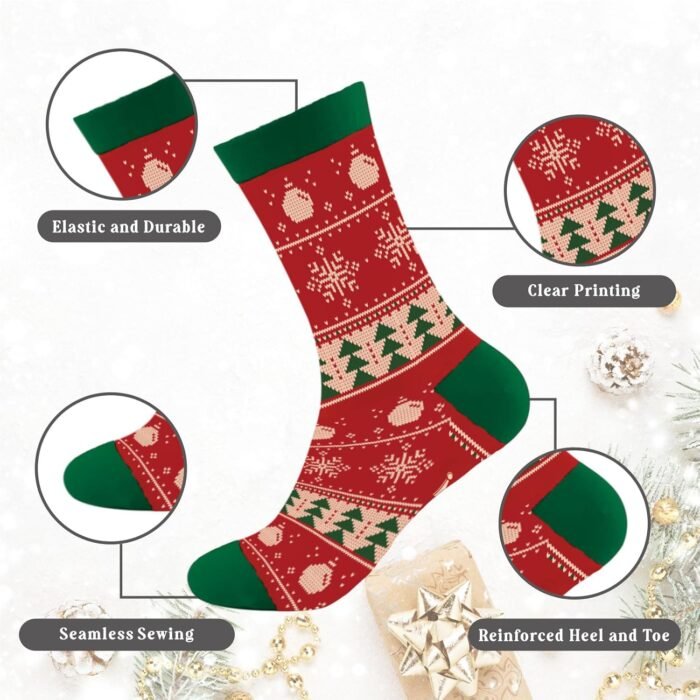 Funny Christmas Socks for Women Men, National Lampoons Christmas Vacation Costume Accessories, Winter Warm Knitted Socks - Image 3