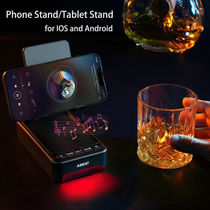 Gifts for Men Him, Cell Phone Stand with Bluetooth Speaker&Led Color Changing Light, Unique Gifts for Women Dad Her Husband, Birthday Gifts for Men - Image 3