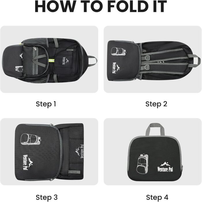 Venture Pal 35L Ultralight Lightweight Packable Foldable Travel Camping Hiking Outdoor Sports Backpack Daypack - Image 6