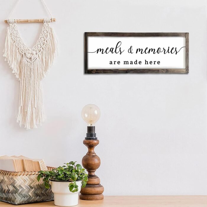 Dazingart Farmhouse Kitchen Wall Decor,Meals and Memories Are Made Here Sign, Rustic Wood Kitchen Signs Dinning Room Wall Decor (Meal) - Image 4