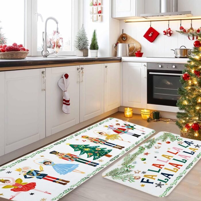 Nutcracker Christmas Decor Kitchen Rugs Floor Mats Set of 2, Nutcrackers Xmas Gifts Indoor Christmas Decorations, Nutcracker Kitchen Floor Mats for in Front of Sink, Non Skid & Washable - Image 7