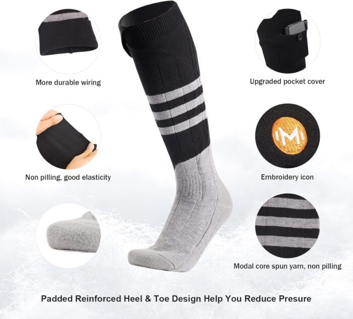 Heated Socks for Men Women, MewaMaA Battery Heated Socks Rechargeable Washable, Electric Socks Foot Warmer for Hiking Biking Camping Skiing Hunting Outdoor Work, Heating Socks Warm Socks - Image 5