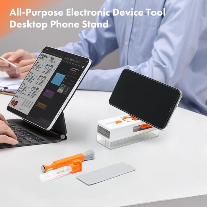 11-in-1 Keyboard Cleaning Kit, Laptop Cleaning Kit Keyboard Brush Cleaner Electronics Cleaner for Cell Phone/Earbuds/Camera Lens/Computer with Multifunctional Cleaning Tool (Orange) - Image 5