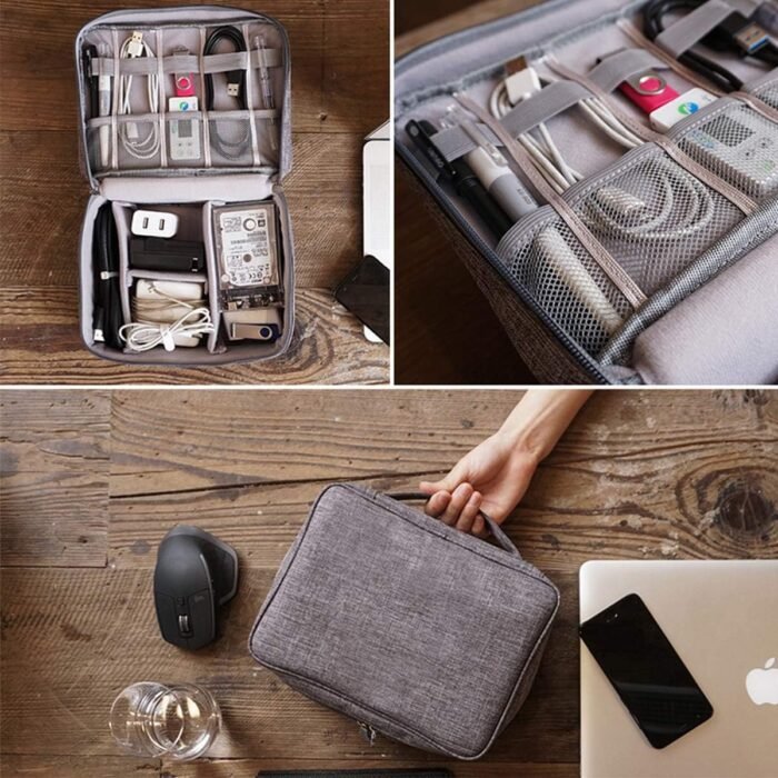 Electronics Organizer, OrgaWise Electronic Accessories Bag Travel Cable Organizer Three-Layer for iPad Mini, Kindle, Hard Drives, Cables, Chargers - Image 7