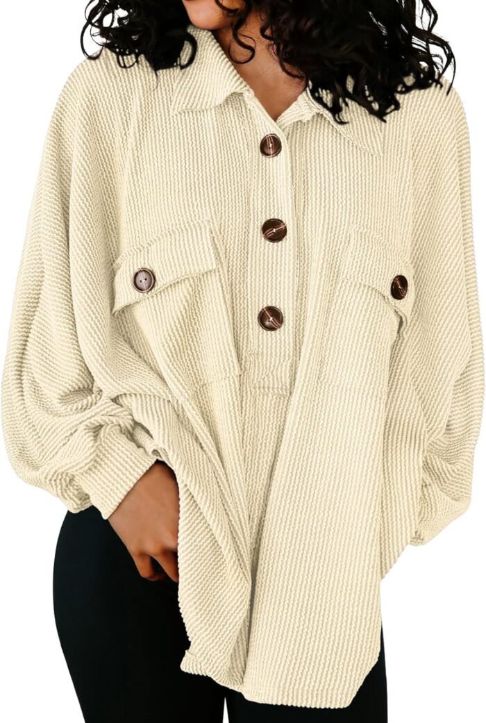 AUTOMET Womens Oversized Sweatshirts Fashion Pullovers Long Sleeve Shirts Tops Button Down Shackets Jackets Fall Outfits 2024