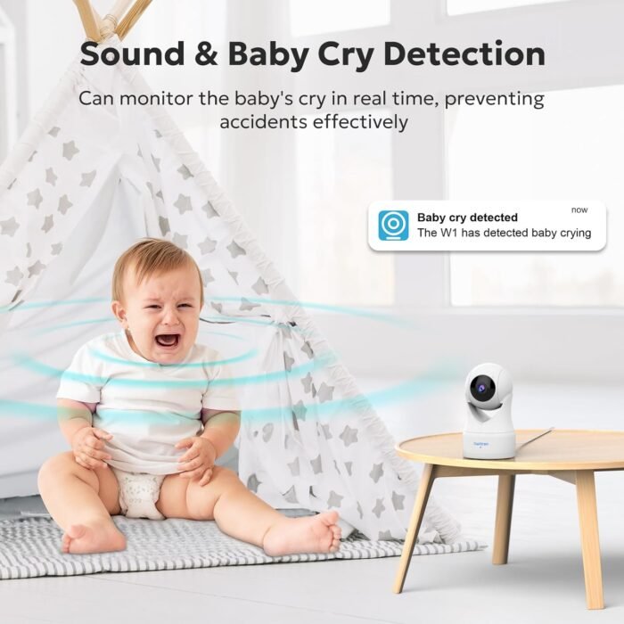 owltron Indoor Security Camera 2K, 360° Cameras for Home Security with Motion Detection, 2.4G WiFi Camera for Baby/Nanny/Pet Camera with Night Vision, Siren Alarm & 2-Way Audio, Compatible with Alexa - Image 6
