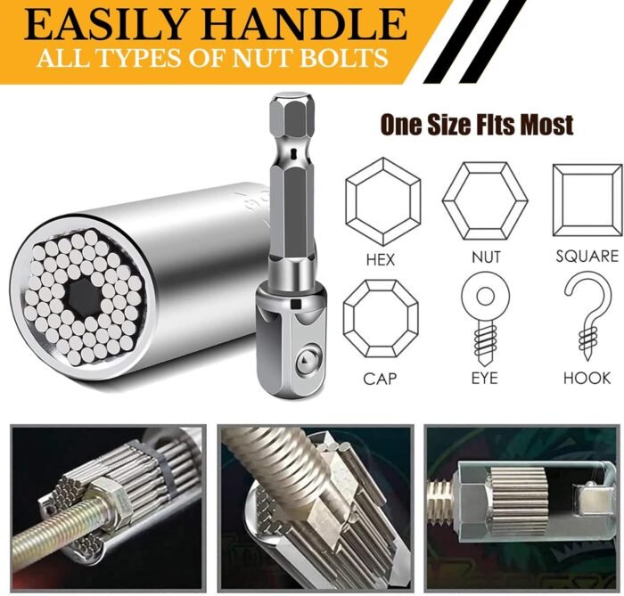 Stocking Stuffers for Adults Men, Gifts for Men Universal Socket Tools White Elephant Gifts Dad Gifts, Christmas Gifts for Men Who Have Everything Dad Boyfriend Husband Tools for Men Cool Gadgets - Image 7