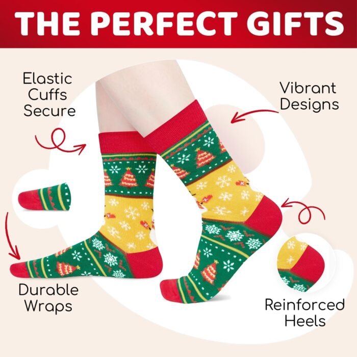 HAPPYPOP Christmas Gifts Stocking Socks for Kids - Secret Santa Socks Xmas Stocking for Boy Girl with Greeting Card - Image 4
