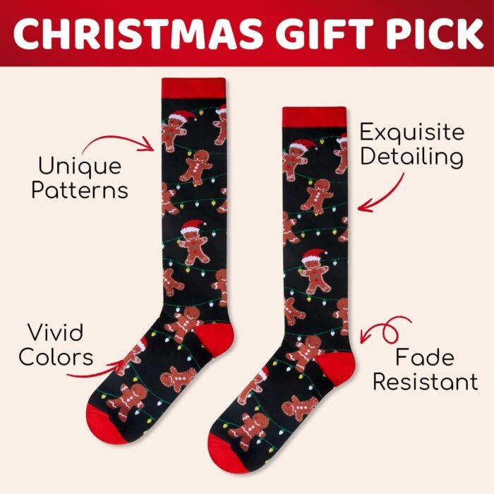 Zmart Christmas Gifts Stocking Socks For Women - Gingerbread Secret Santa Socks Xmas Stocking Stuffers For Her Mom - Image 3