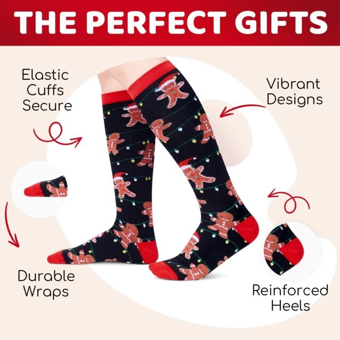 Zmart Christmas Gifts Stocking Socks For Women - Gingerbread Secret Santa Socks Xmas Stocking Stuffers For Her Mom - Image 2