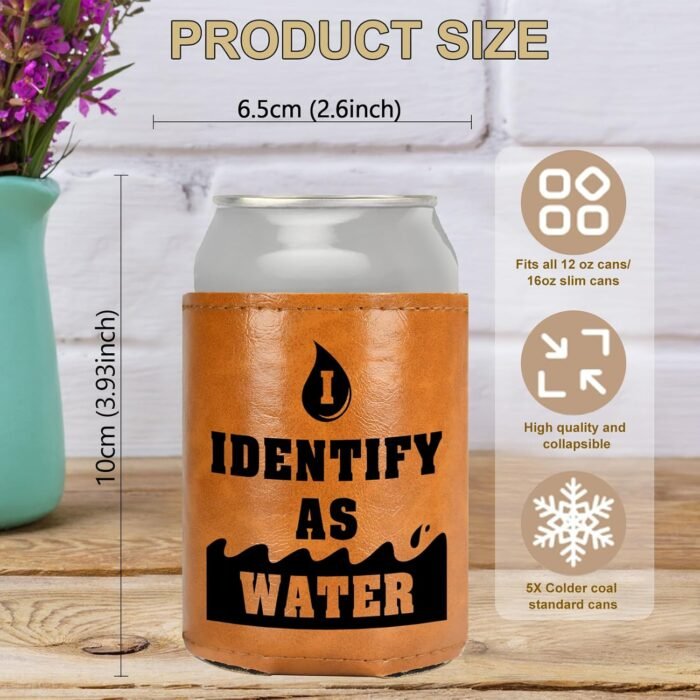 Gifts for Dad Christmas Gifts for Men Dad Birthday Gifts White Elephant Gifts for Adults Christmas Stocking Stuffers Fathers Day Funny Gag Mens Gifts ldeas from Daughter Son Leather Can Cooler for Men - Image 2