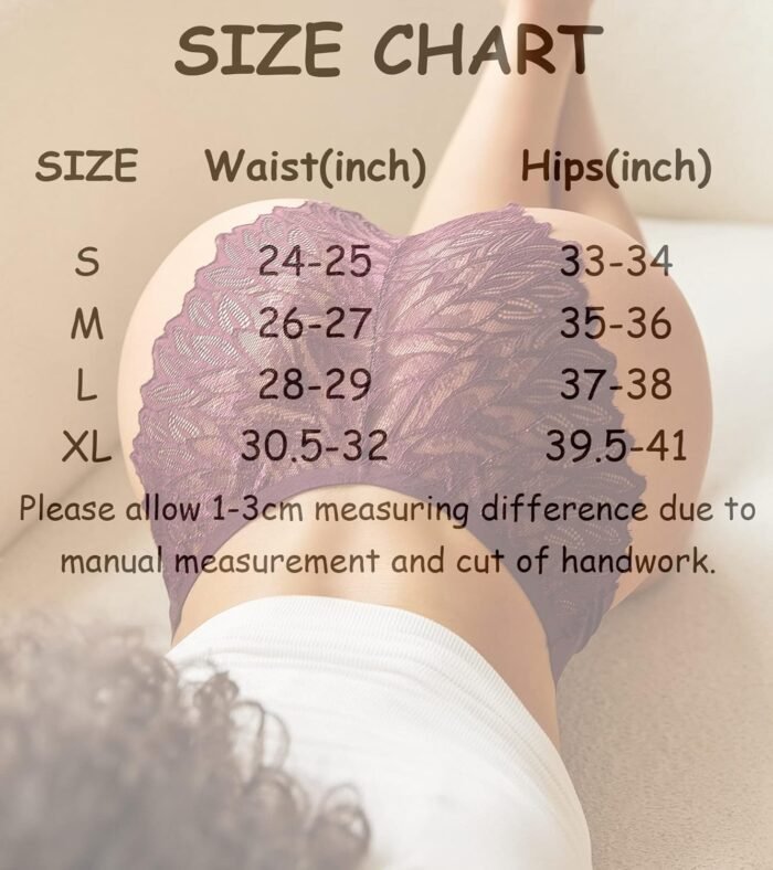 Sth Big Cheeky Underwear for Women Lace No Show Bikini Soft Breathe Seamless Panties Ladies Sexy Hipster Set 6 Pack - Image 6