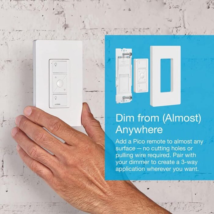 Lutron Caseta Smart Lighting Original Dimmer Switch, for Light Bulbs, Works w/ Alexa, Apple Homekit, Google Home (Hub Required), No Neutral Required, 150W 3-Way, PD-6WCL-WH-12, White, 12 Pack - Image 4