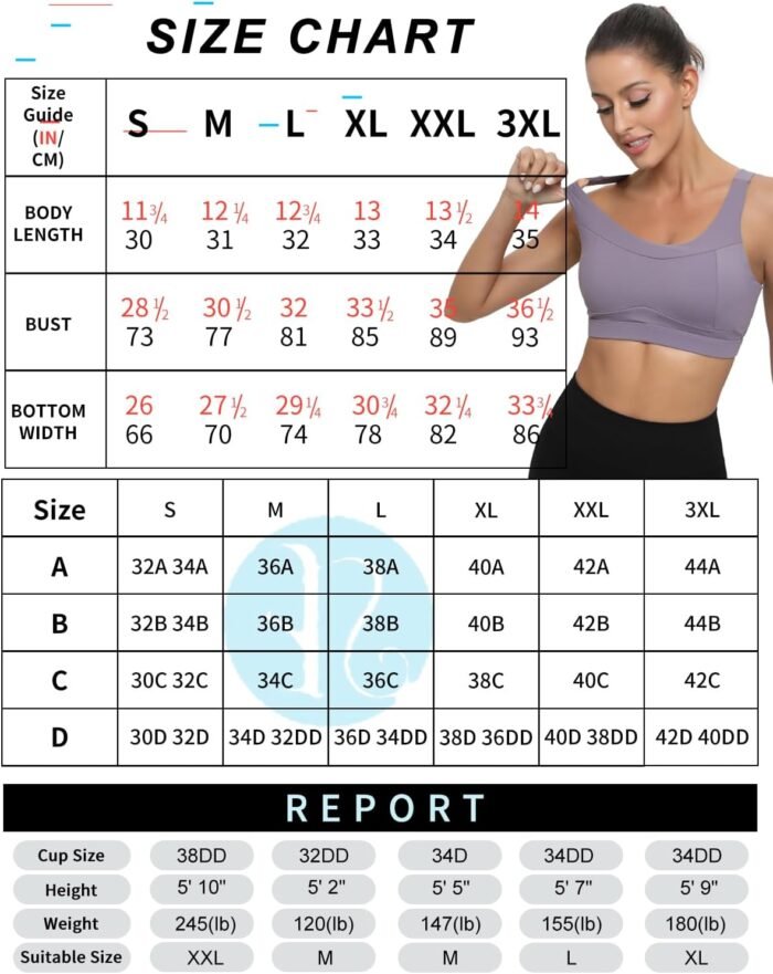 RUNNING GIRL High Impact Sports Bras for Women,Racerback Running Bra Workout Crop Tank Tops Longline Sports Bra Push up - Image 6