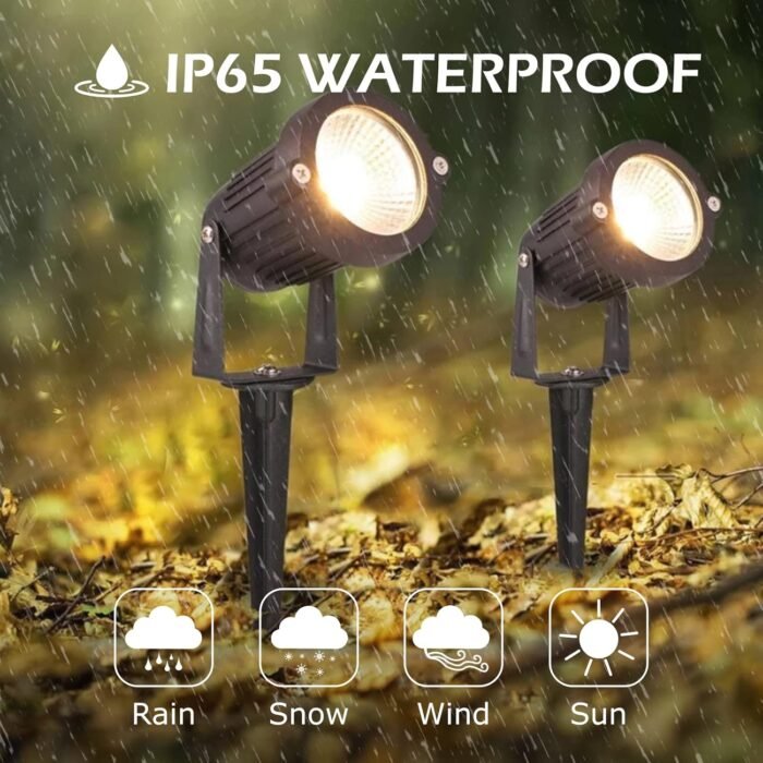 Low Voltage Landscape Lights Outdoor: 7W 700LM LED Landscape Lighting with Connectors for Tree Garden Yard Pathway | 12V 24V Warm White 2700K Spotlights | IP65 Waterproof | 6 Pack - Image 3
