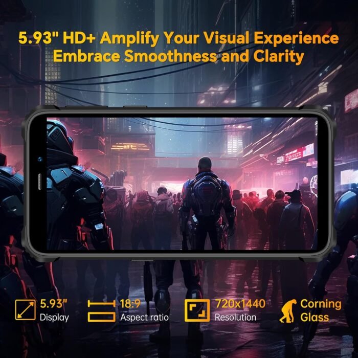 OUKITEL WP32 Rugged Smartphone - 6300mAh Rugged Phone Android 13 Cell Phone, 12GB RAM+128GB ROM, Dual Sim, 6 inches Big Screen Phones, NFC/OTG, T-Mobile Compatible Rugged Smart Phone - Image 4