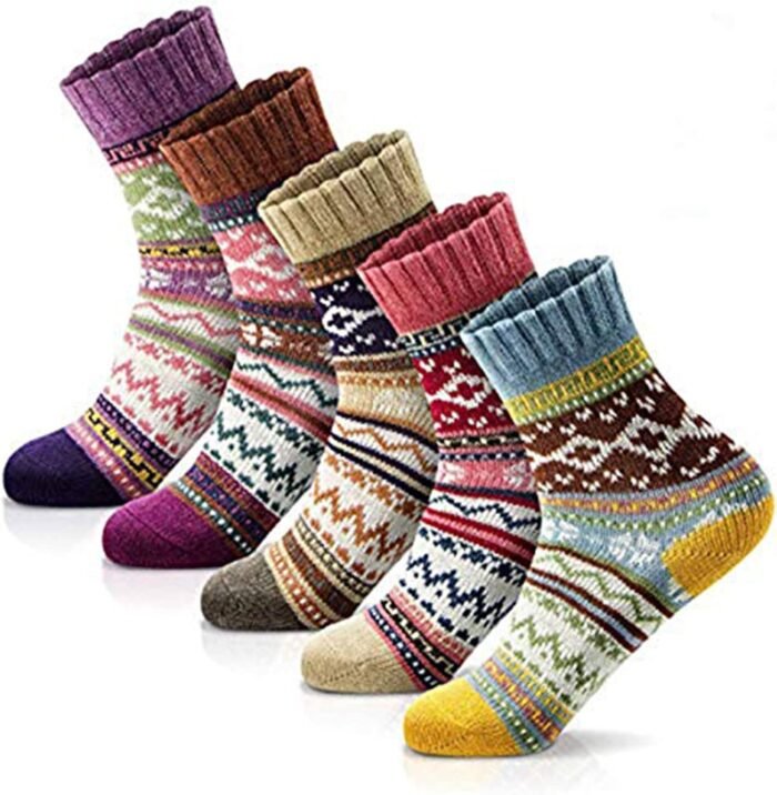 MORECOO Womens Socks Winter - Christmas Gifts for Women - Thick Wool Soft Warm Fuzzy Cozy Crew Socks for Women
