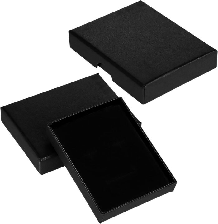 2 Pcs Small Jewelry Gift Box Fancy Necklace Bracelet Earring Drawer Organizer Box Kraft Empty Jewellery Boxes Cardboard Gift Boxes with Lids Portable Square Pendant Storage Case for Birthday Wedding
