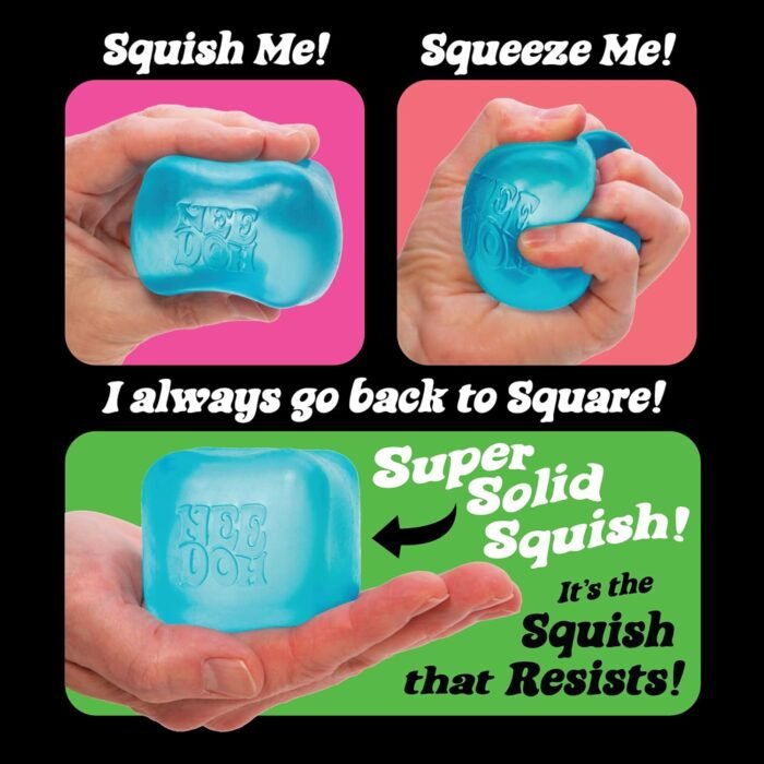Schylling NeeDoh Nice Cube - Sensory Squeeze Toy with Super Solid Squish - 2.25" Cube - Color May Vary (Pack of 1) - Image 3