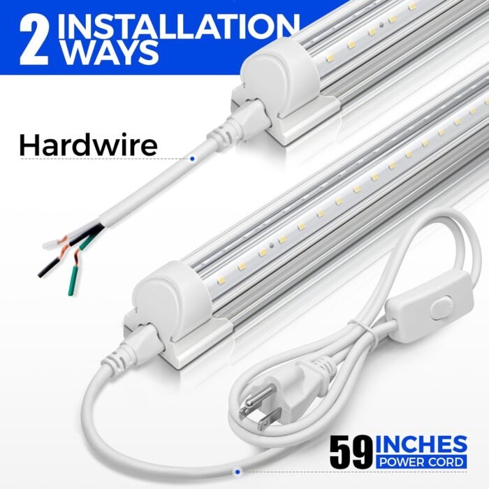 Barrina LED Shop Light 2ft, 20W 3000LM 5000K, T8 LED Light Fixture, Clear Cover, Ceiling and Utility Shop Light, Linkable Tube Lights, Shop Lights for Room, Garage, Workbench, Warehouse, 2-Pack - Image 6