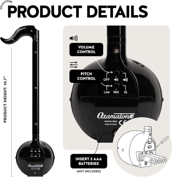 Otamatone [English Edition] Japanese Electronic Musical Instrument Portable Synthesizer from Japan by Cube/Maywa Denki, Black - Image 4