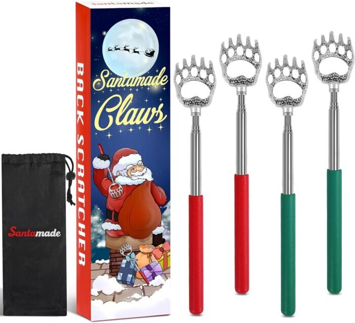 Bear Claw Back Scratcher 4 Pack, Telescopic Expendable Cool Gifts for Men, Women, Grandma, Grandpa - Funny White Elephant Gifts for Adults Useful Stocking Stuffers for Adults