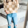 ZESICA Women's 2024 Fall Fashion Turtleneck Long Sleeve Striped Ribbed Knit Loose Pullover Sweater Tops - Image 9
