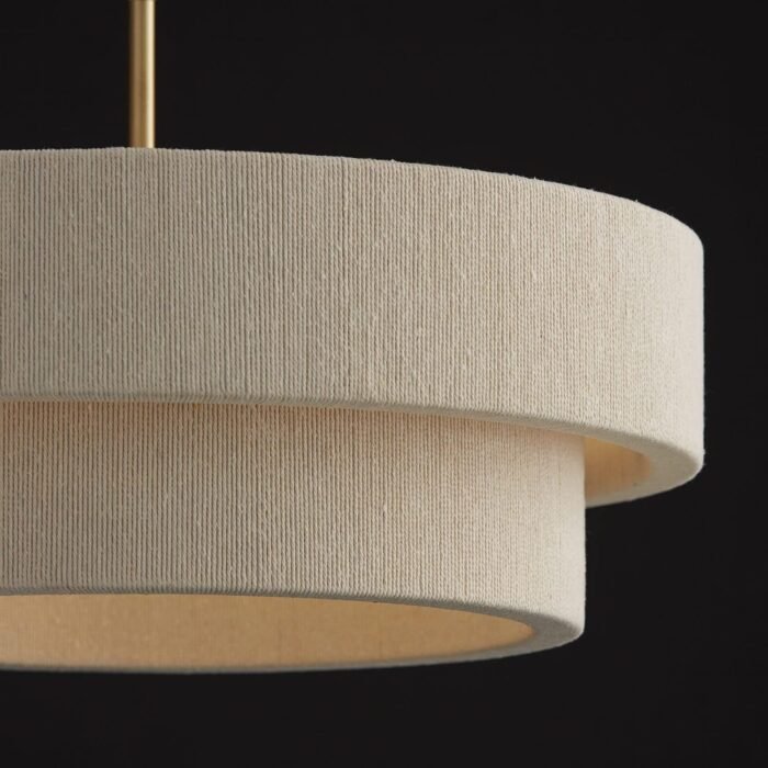 Capital Lighting 349841MA Delaney Modern Hand-Wrapped Rope Drum Pendant Ceiling Light Fixture, 4-Light 240 Total Watts, 13" H x 20" W, Matte Brass - Image 5