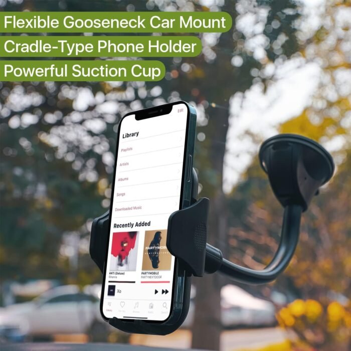 LAX Gadgets Cup Holder Phone Mount for iPhone 13, Samsung Galaxy S20, GPS Devices - Black - Image 3
