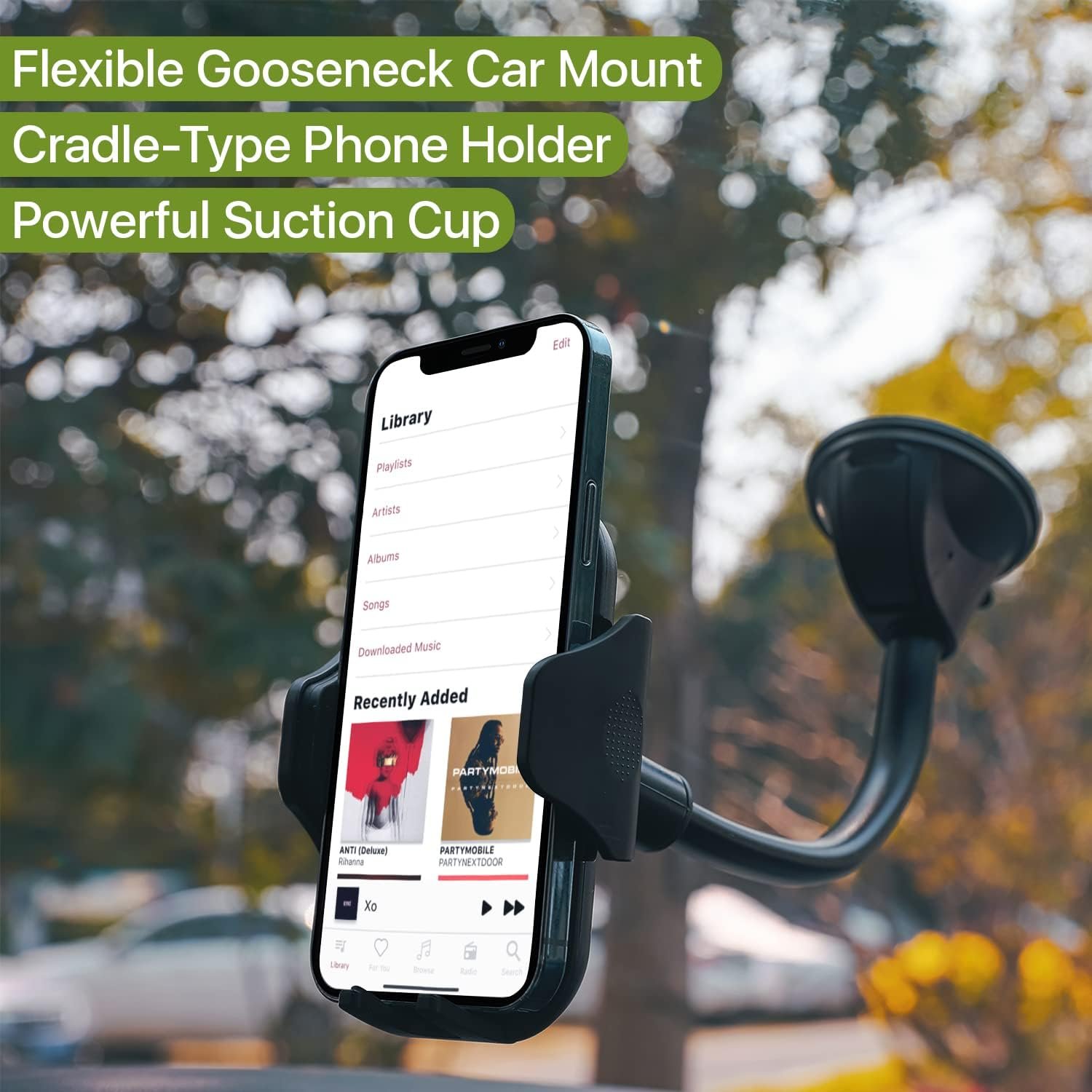 LAX Gadgets Cup Holder Phone Mount for iPhone 13, Samsung Galaxy S20, GPS Devices - Black - Image 3