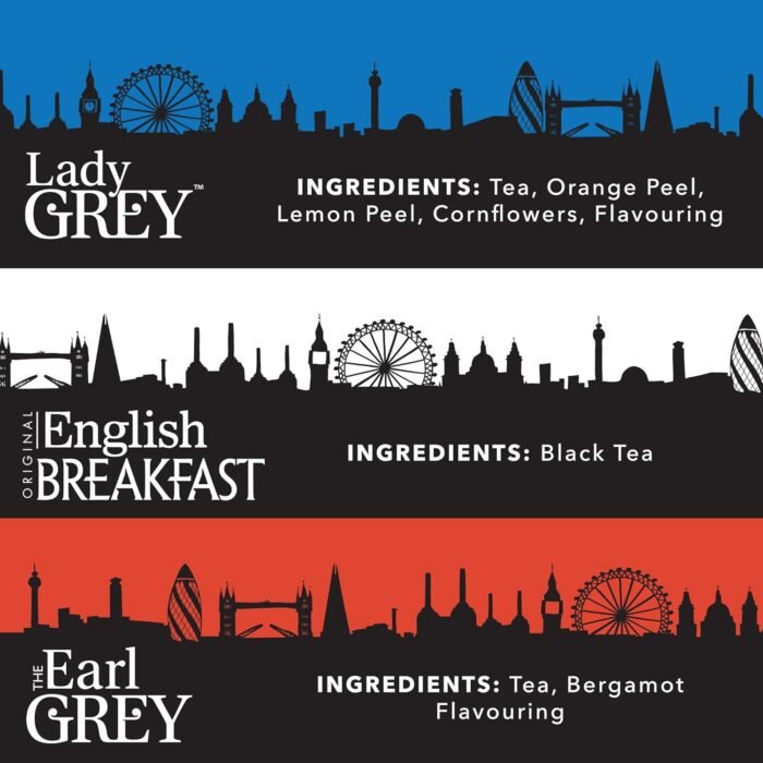 Twinings London Skyline Red, White, and Blue Commemorative Collection of Loose Leaf Teas, Limited Edition Gift Set, 100g Tins (Pack of 3), Includes Original English Breakfast, The Earl Grey, & Lady Grey Tins - Image 6
