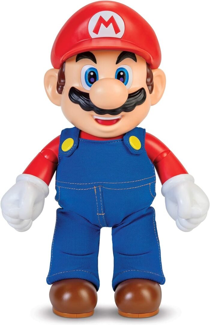 Super Mario It's-A Me, Mario! Collectible Action Figure, Talking Posable Mario Figure, 30+ Phrases and Game Sounds – 12 Inches Tall! - Image 6