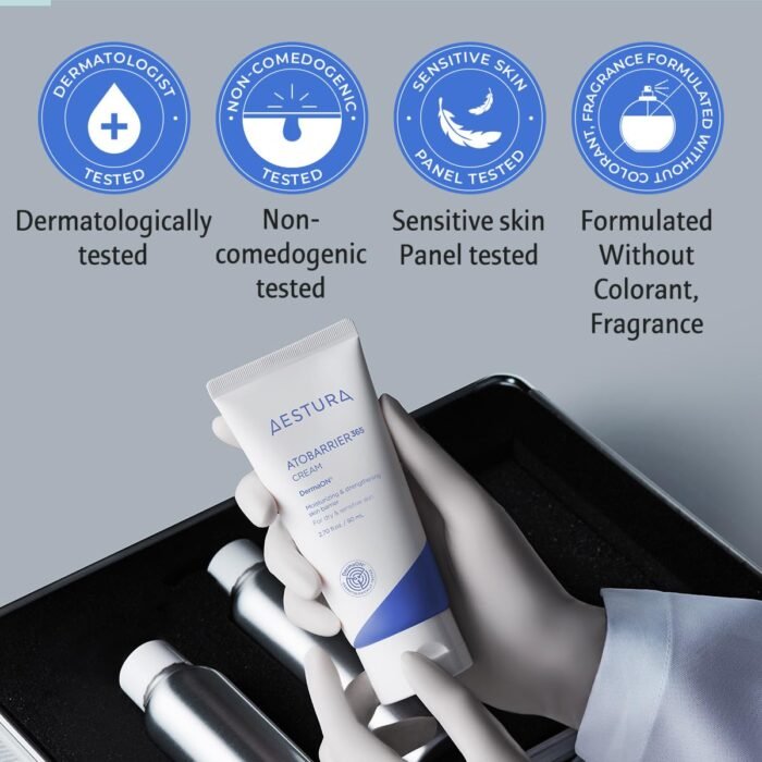 AESTURA ATOBARRIER365 Cream with Ceramide, Korean Moisturizer for Barrier Repair | 120-hour Lasting Hydration, Capsuled Ceramides for Dry & Sensitive Skin, Non-comedogenic tested, 2.70 fl.oz.(Renewed) - Image 5