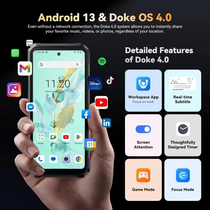 Blackview BL8000 5G Rugged Smartphone, 24GB+512GB SD 2TB Rugged Phones, 6.78" 2.4K 120Hz Android 13 Phones +1.32" Back Display, 50MP+16MP Camera, 8800mAh/33W, IP68 Waterproof, 5G LTE, Fingerprint/NFC - Image 5