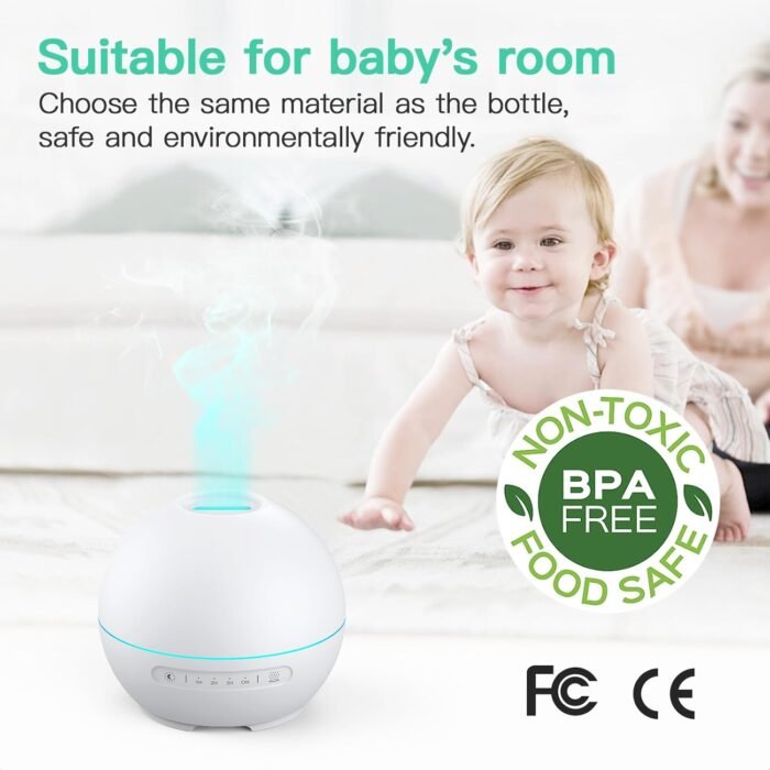 2 Pack Essential Oil Diffuser for Home - 200ml Aromatherapy Diffuser Humidifier with 4 Timers & 7 Colors Night Lights, 20dB Quiet Working for 10 Hours, Auto Shut-Off - Image 7
