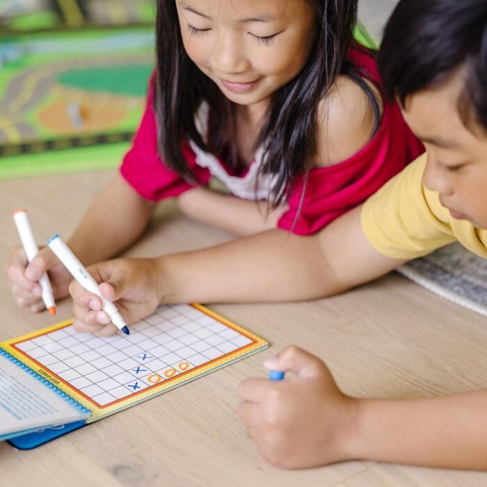 Melissa & Doug On the Go Game On! Reusable Games Wipe-Off Activity Pad Reusable Travel Toy with 2 Dry-Erase Markers - FSC Certified - Image 2