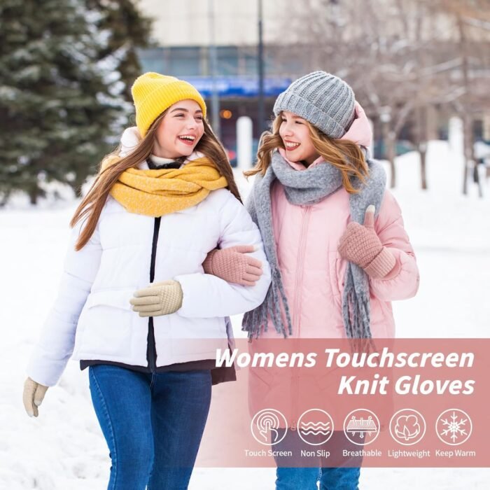 Premillow Winter Gloves Womens, Touchscreen Gloves for Women, Warm Gloves with Elastic Cuff Knit Gloves for Cold Weather - Image 2