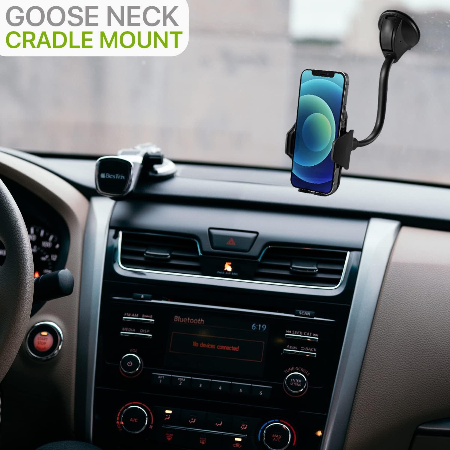 LAX Gadgets Cup Holder Phone Mount for iPhone 13, Samsung Galaxy S20, GPS Devices - Black - Image 6