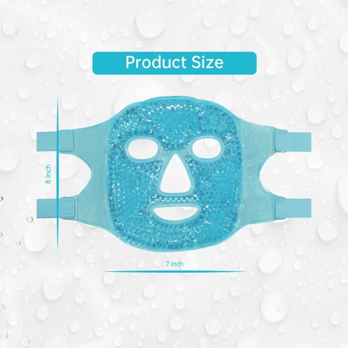 Cold Face Eye Mask Ice Pack Reduce Face Puff, Dark Circles, Gel Beads Hot Heat Cold Compress Pack, Face SPA for Woman Sleeping, Pressure, Headaches, Skin Care, Post Laser Care[Blue] - Image 7
