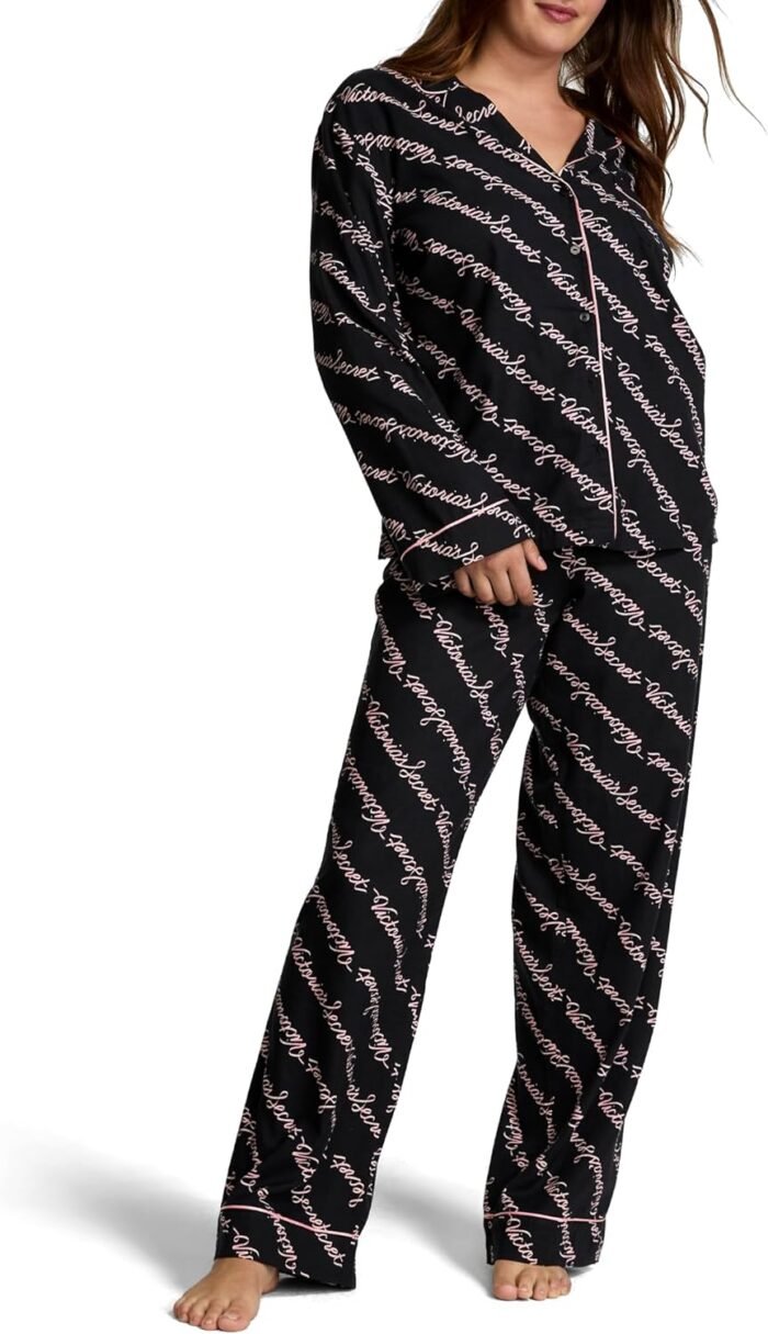 Victoria's Secret Flannel Pajama Set, Long Sleeve Button Down Shirt & Pants Set, Sleepwear for Women (XS-XXL)