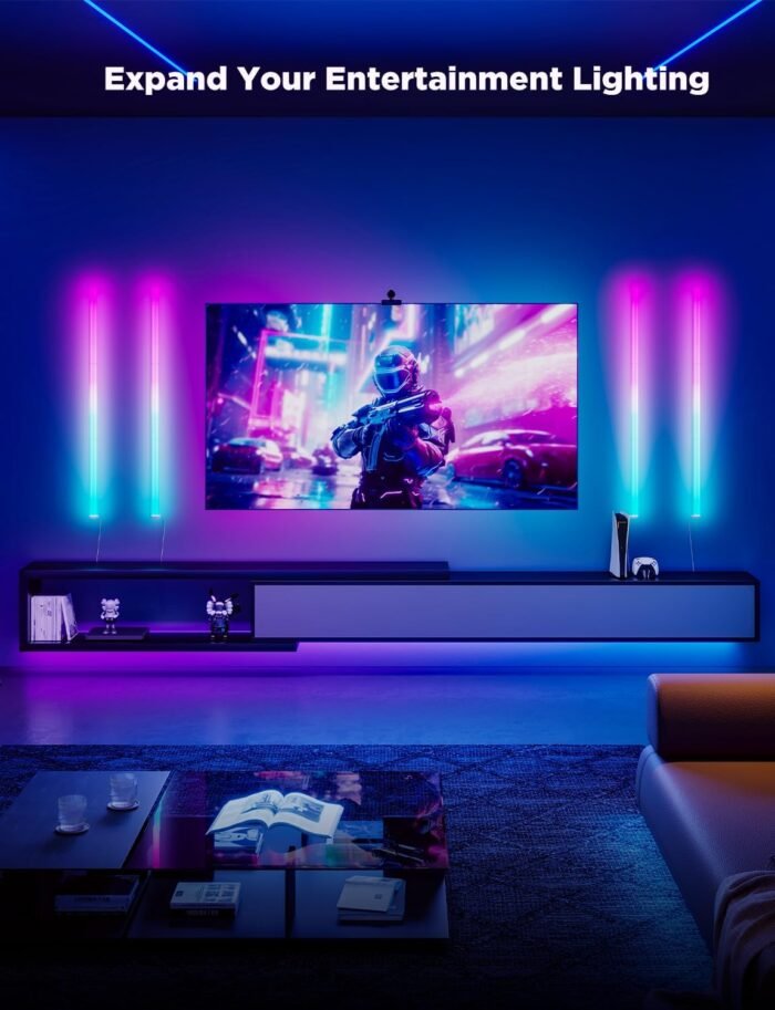 Govee Glide Wall Lights, RGBIC LED Lights, Smart Gaming Lights Works with Alexa and Google Assistant, RGB Light Bar, LED Wall Lights for Bedroom, 2 Panels Set (3 Sections/Panel) - Image 2