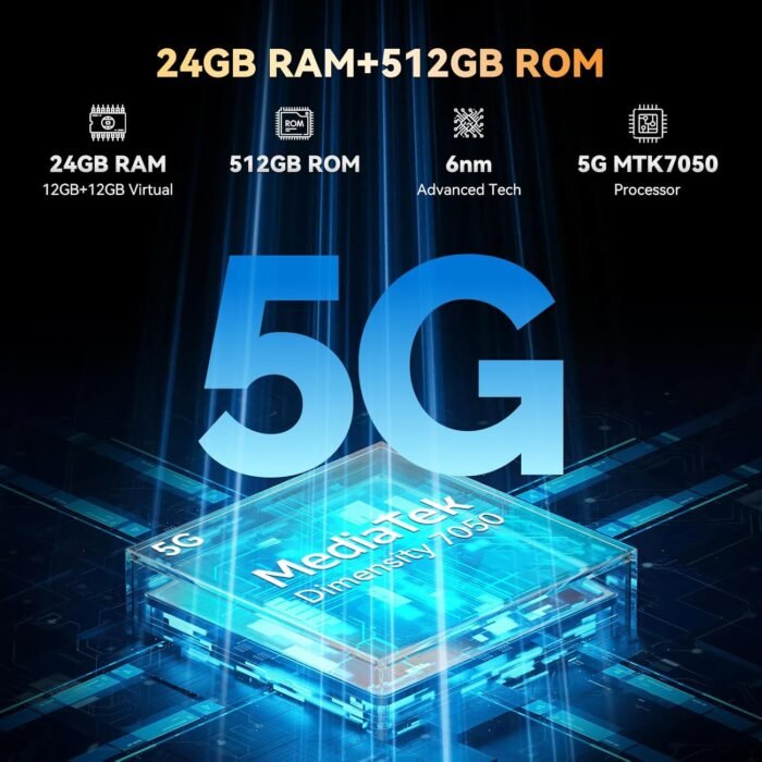 Blackview BL8000 5G Rugged Smartphone, 24GB+512GB SD 2TB Rugged Phones, 6.78" 2.4K 120Hz Android 13 Phones +1.32" Back Display, 50MP+16MP Camera, 8800mAh/33W, IP68 Waterproof, 5G LTE, Fingerprint/NFC - Image 2