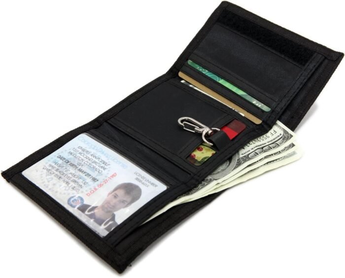 AI-DEE RFID Trifold Canvas Outdoor Sports Wallet for Kids - Front Pocket Wallet with Magic Sticker - Image 4