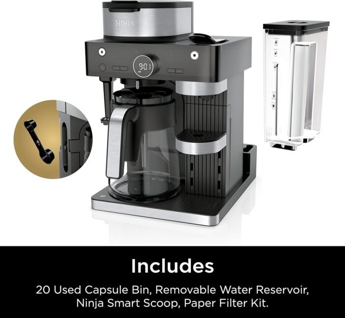 Ninja Espresso & Coffee Maker & Barista System, 3 Espresso Brew Styles, Single-Serve Coffee & Nespresso Capsule Compatible, Built-in Frother, Espresso, Cappuccino & Latte Maker, Black, CFN601 - Image 11